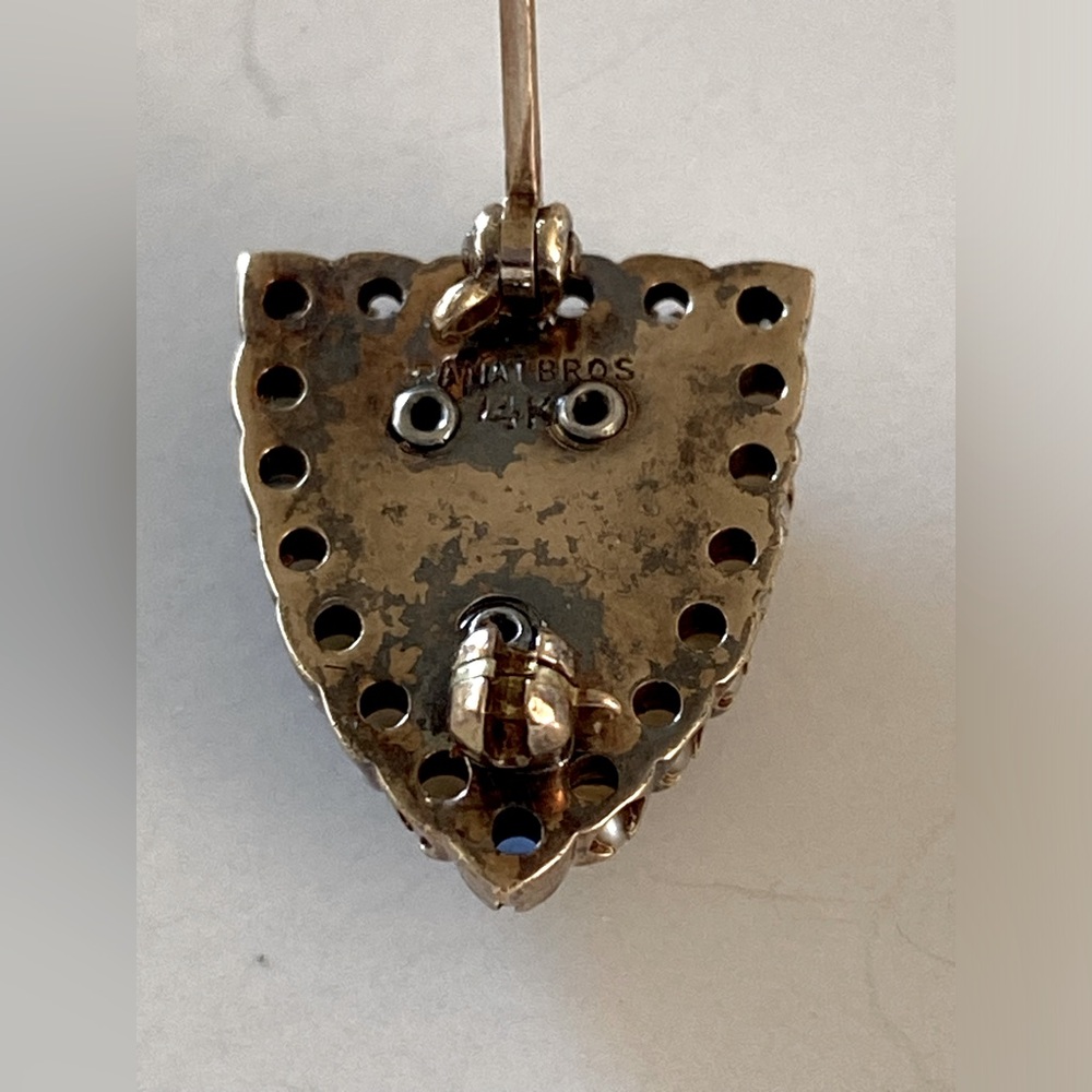 14k Solid Gold Antique Kappa Phi Pin - image 4